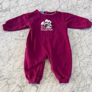VTG Little Big Dogs Fleece Romper Sz 18/24 Mo Not Quite Housebroken Embroidery
